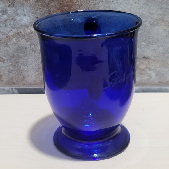 Vintage Starbucks Cobalt Blue Glass Pedestal Mug - Picture 6 of 10